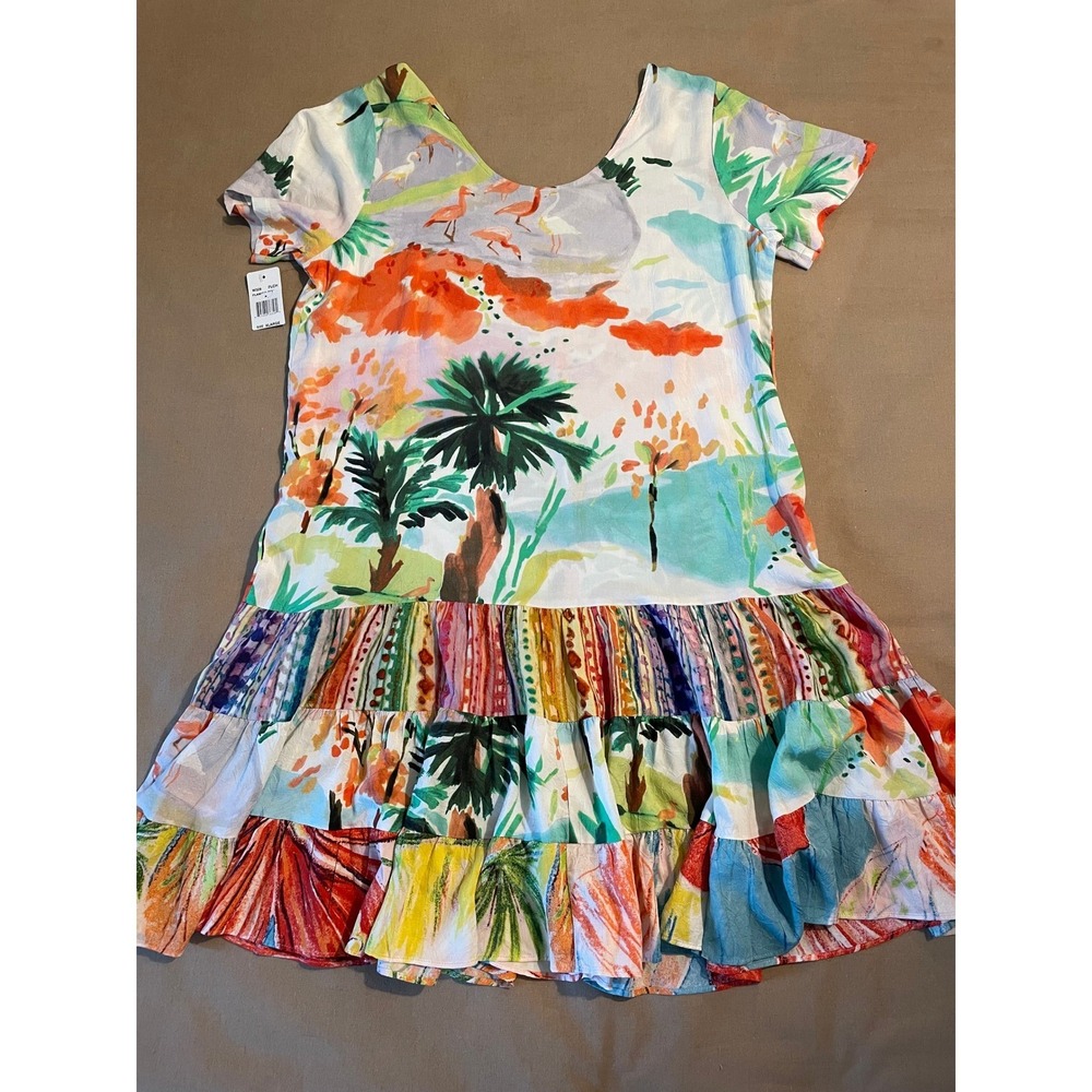 NWT Jams World Dress XL Tropical Flamingo Beach Tropical Resortwear Vacation - Picture 5 of 8